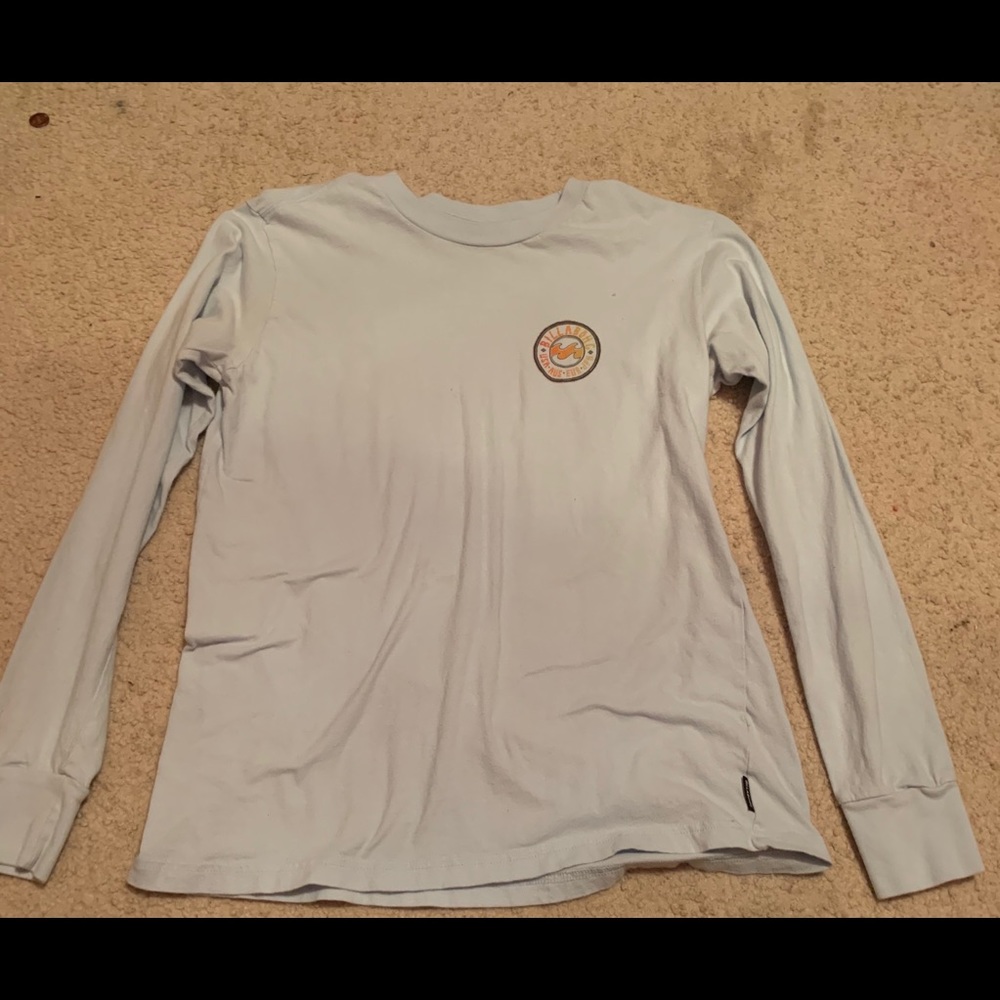 long sleeve blue tee shirt